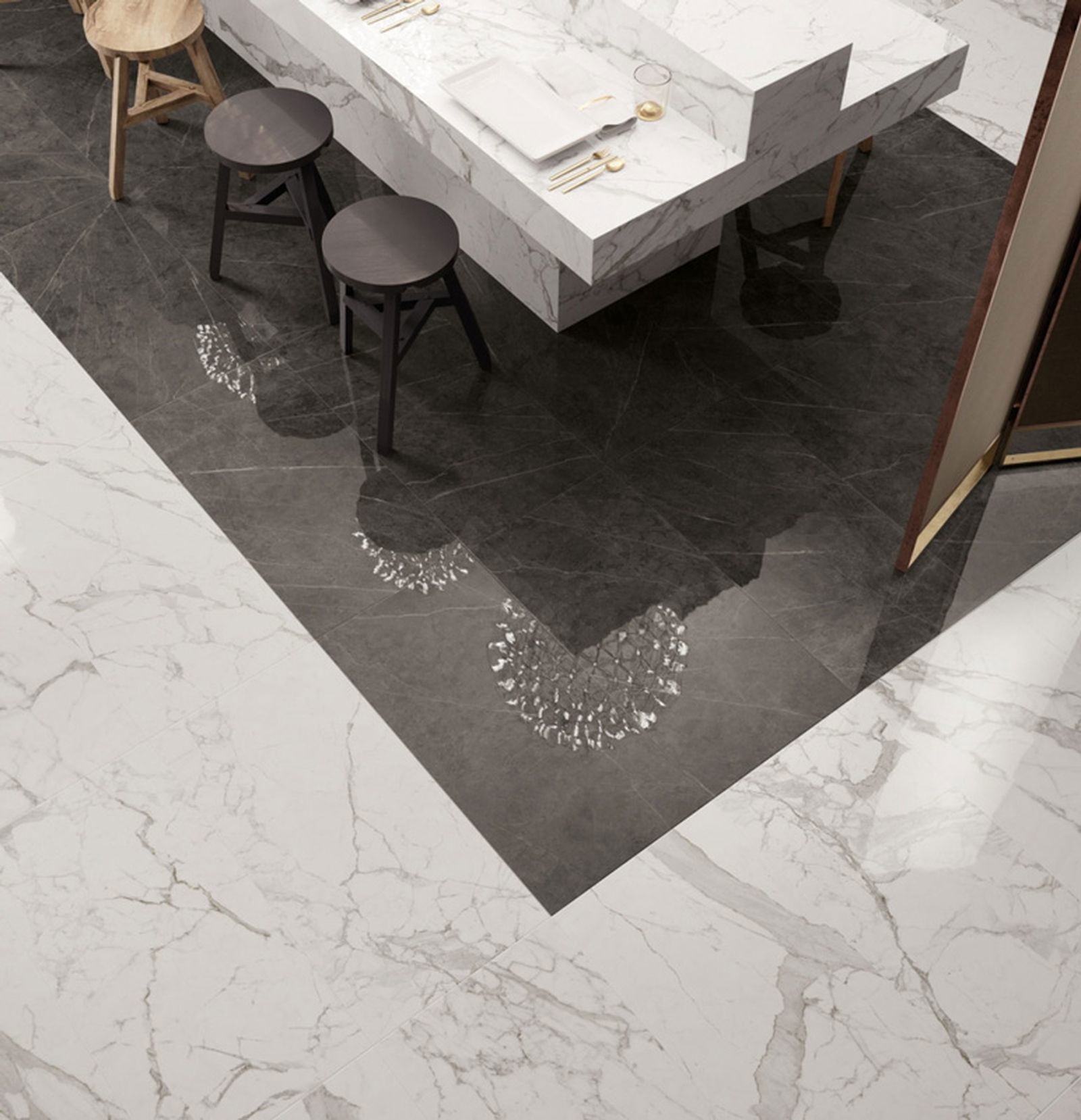 Изображение товара Керамогранит Италон Шарм Эво Антрачит 44x88см 1.162 м² цвет чёрный графит