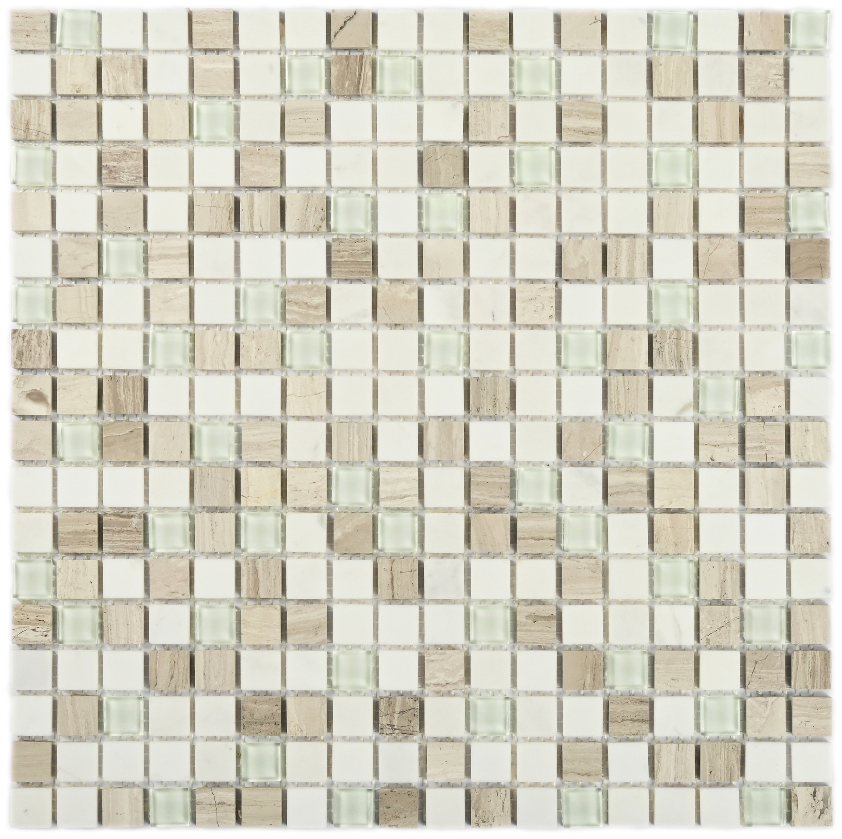 Изображение товара Мозаика Агат Comfort 4 бело-серый мрамор 30.5x30.5 см