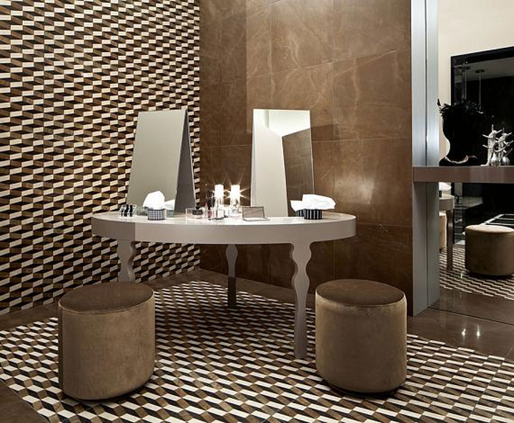 Изображение товара Керамогранит Итальянский бренд ИТОЛОН Шарм 59x59см коричневый интерьер