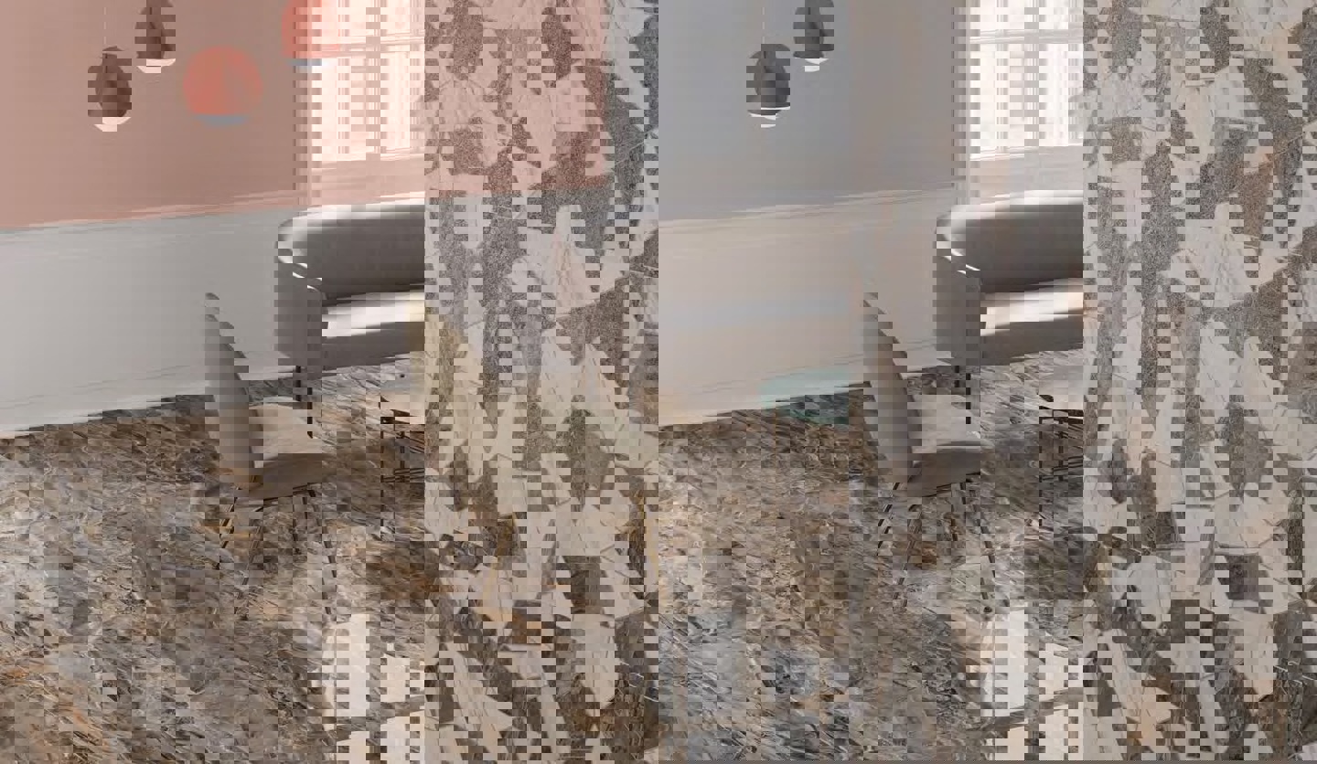 Изображение товара Керамогранит Vitra MarbleSet 120x60 LR Оробико Темный Греж 60x120см 1.44 м² цвет коричневый