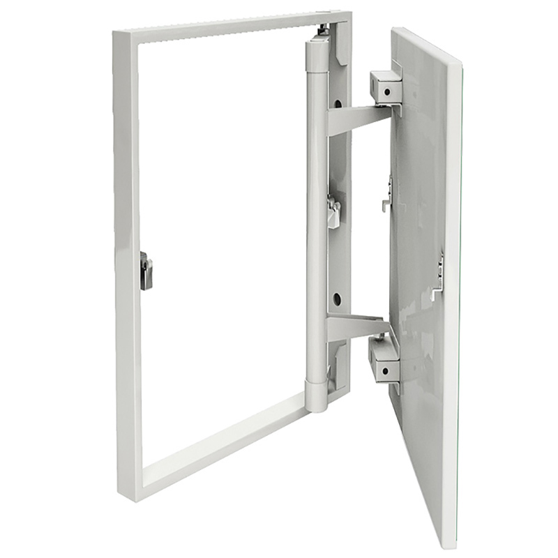 Изображение товара Люк ревизионный Хаммер Стил 80x80 см стальной алюминиевый серый ремонтный для стен