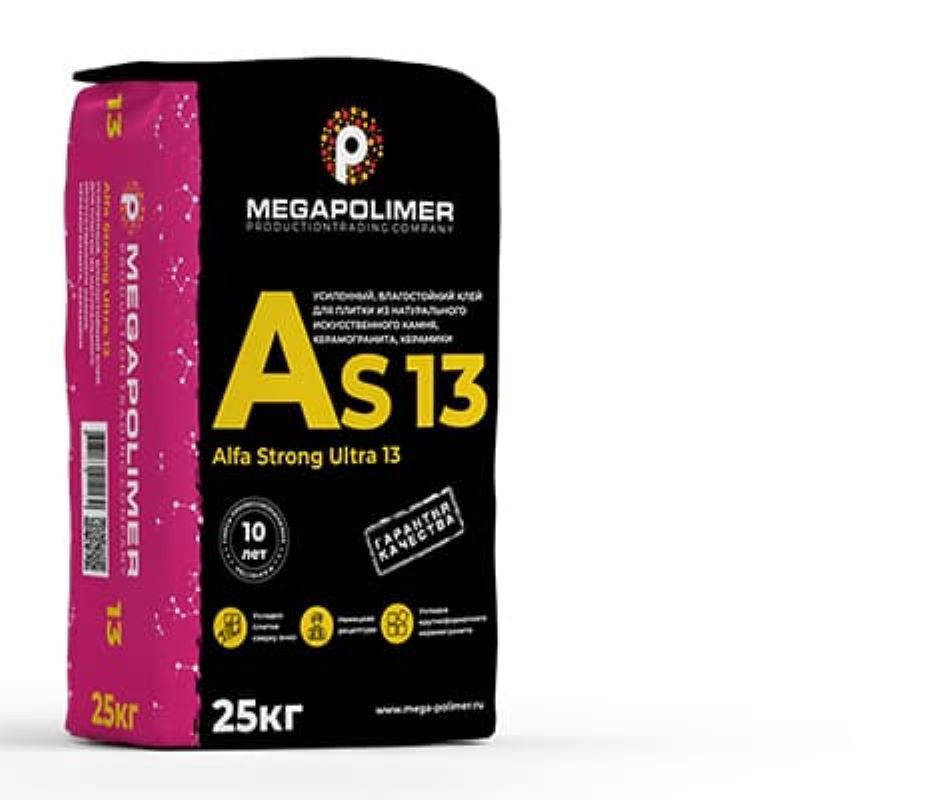 Изображение товара Усиленный влагостойкий клей Megapolimer Alfa Strong Ultra 13 C2 T 25кг