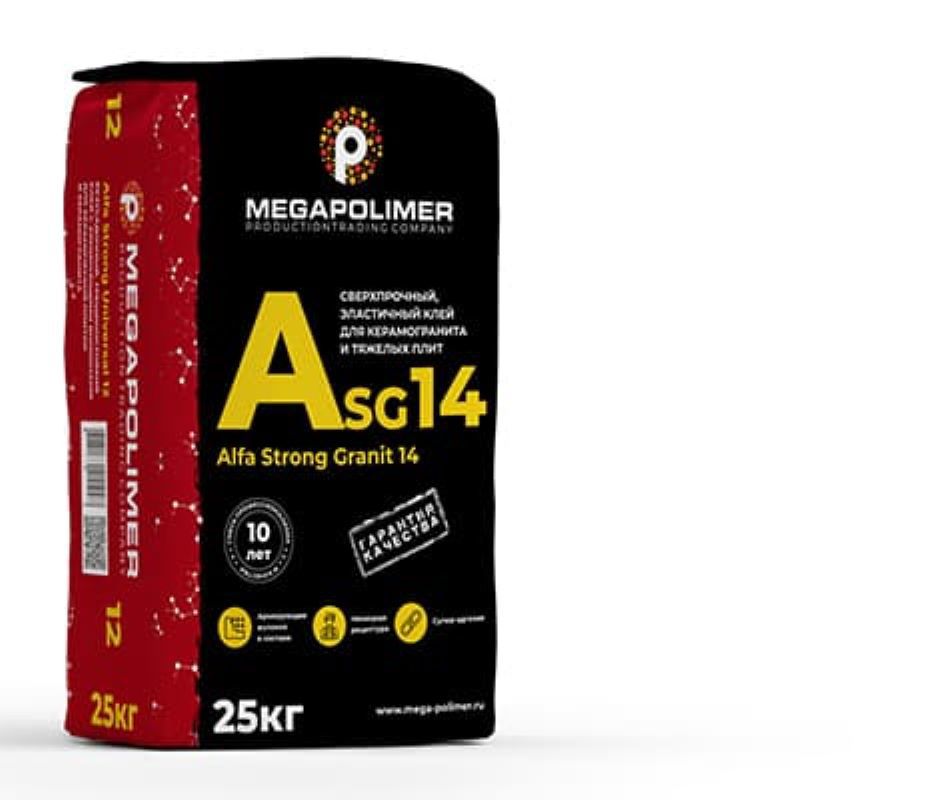 Изображение товара Сверхпрочный эластичный клей Megapolimer Alfa Strong Granit 14 C2 TE 25кг