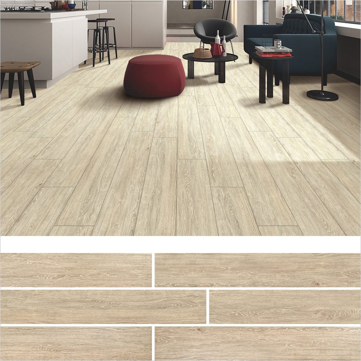 Изображение товара Керамогранит Агат 5 ZC1223091 бежево-серый 20x120 см матовый