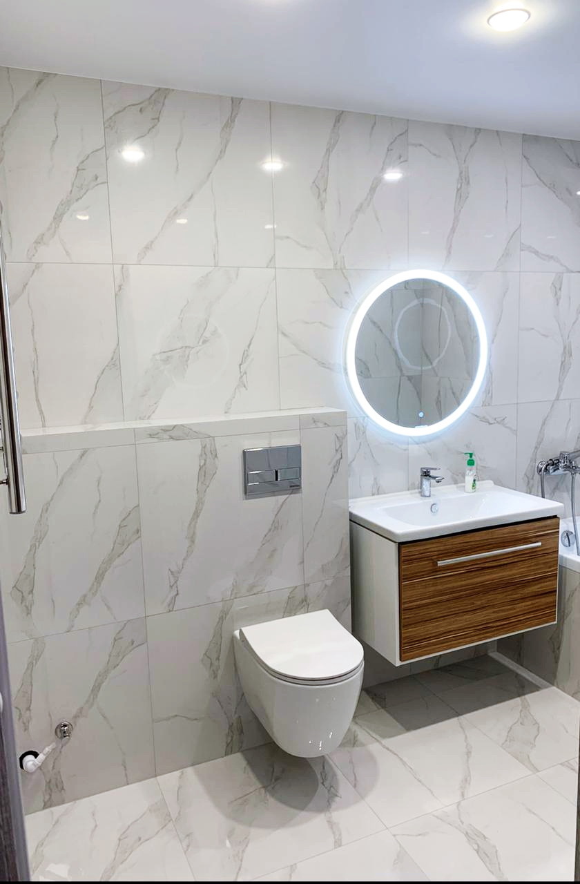 Изображение товара Керамогранит Агат T66063 60x60 см белый мрамор полированный для стен и пола