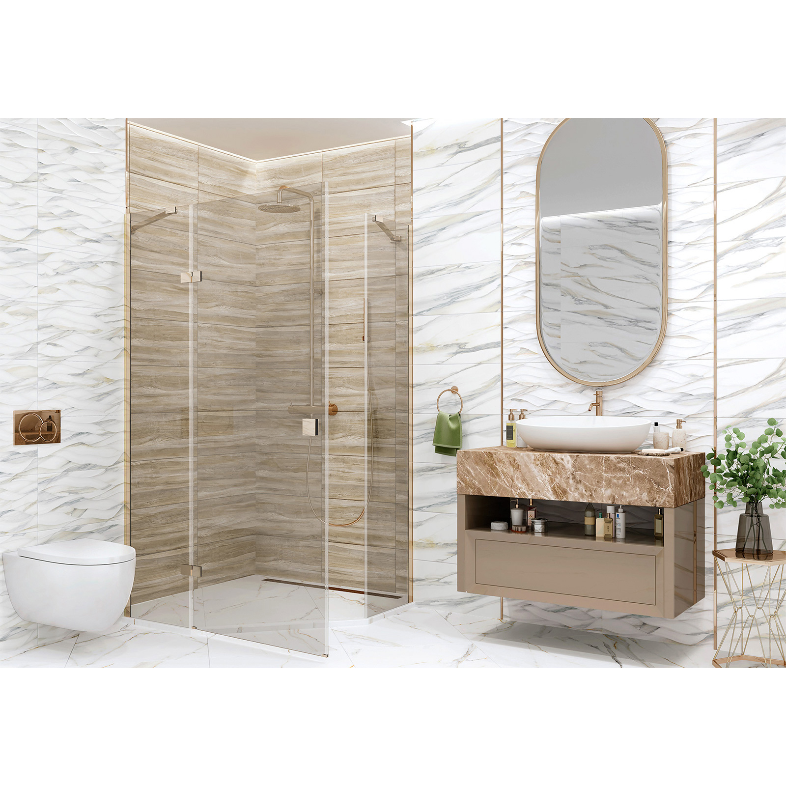 Изображение товара Плитка Alma ceramica Corsica 24.9x50 см бело-бежевый