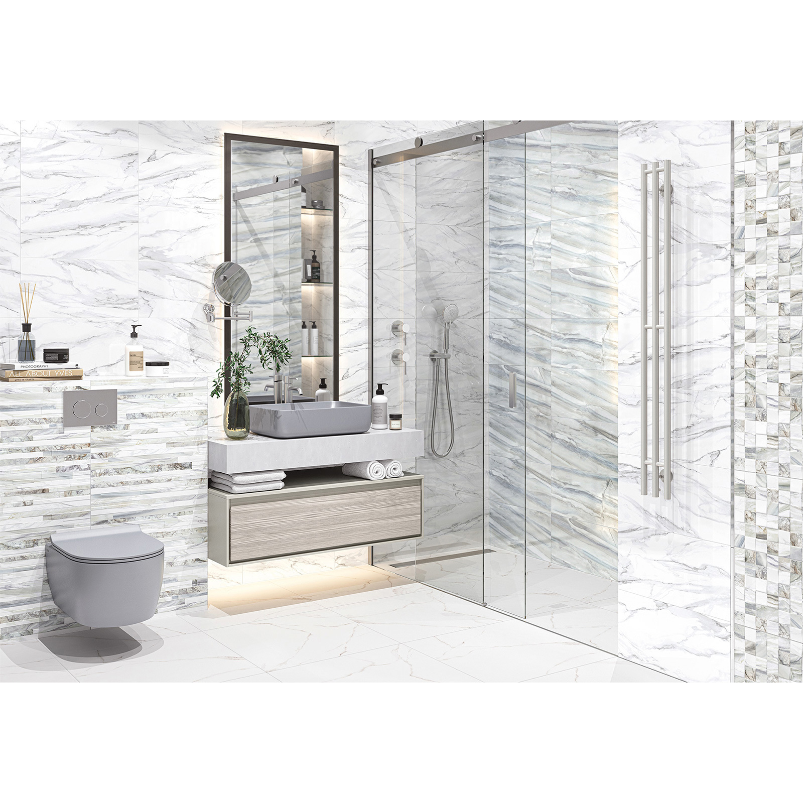 Изображение товара Плитка Alma ceramica Mercury TWU09MRC707 24.9x50см 1.245 м² цвет серо-голубой