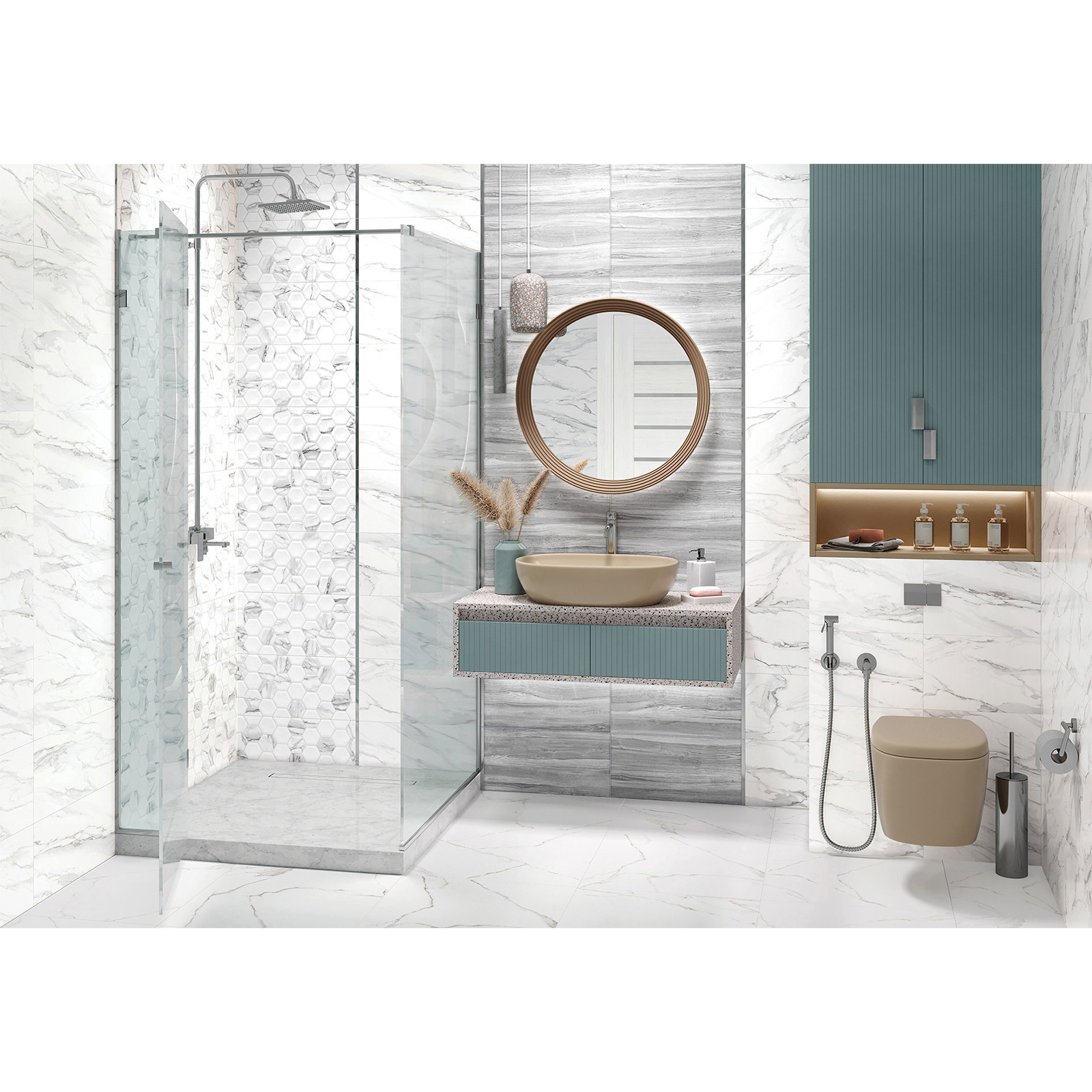 Изображение товара Плитка керамическая Alma Ceramica Vegas TWU09VEG017 24.9x50 см бело-серая настенная