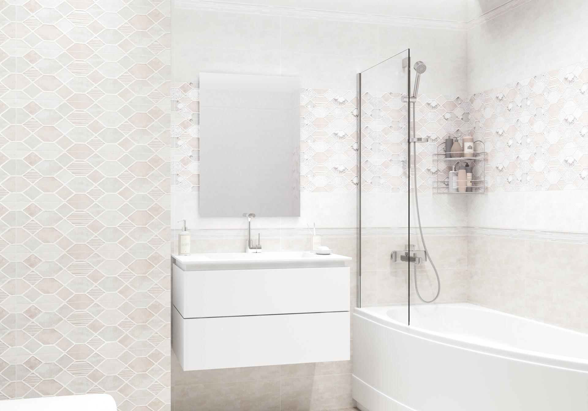 Изображение товара Керамическая настенная плитка Alma Ceramica Roxana 20x60см бежовая