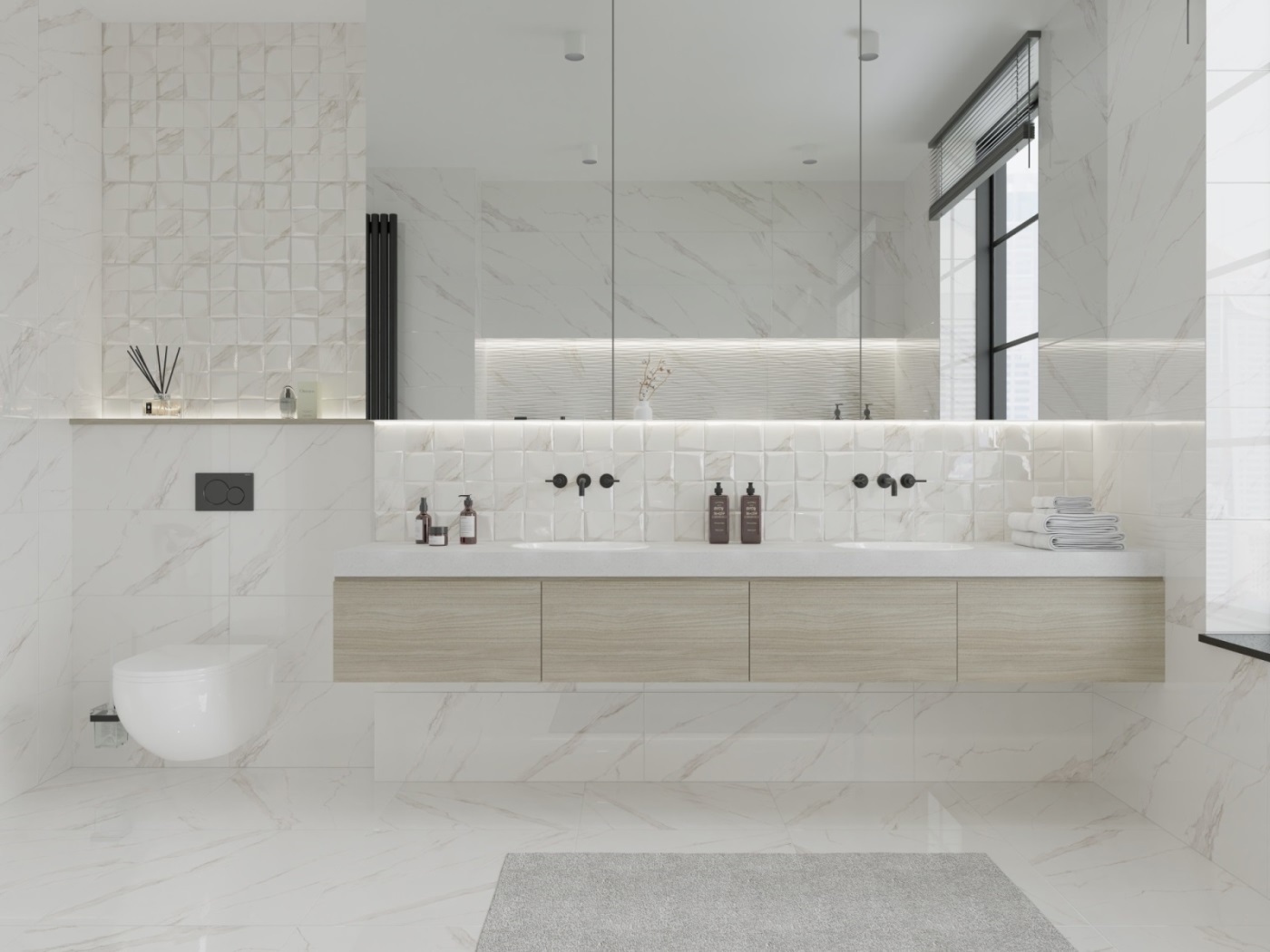 Изображение товара Настенная плитка Primavera GL02A 30x90см 1.08 м² цвет белый