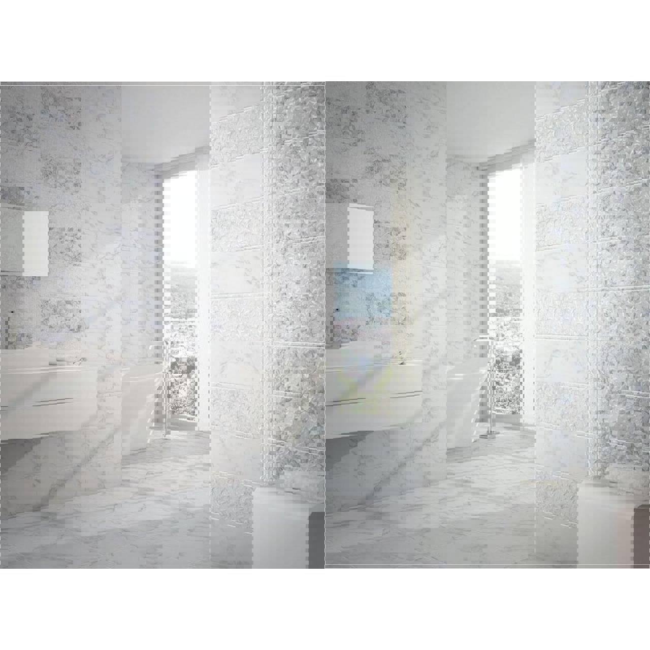 Изображение товара Настенная керамическая плитка Нарни 20x60см белого цвета для стен