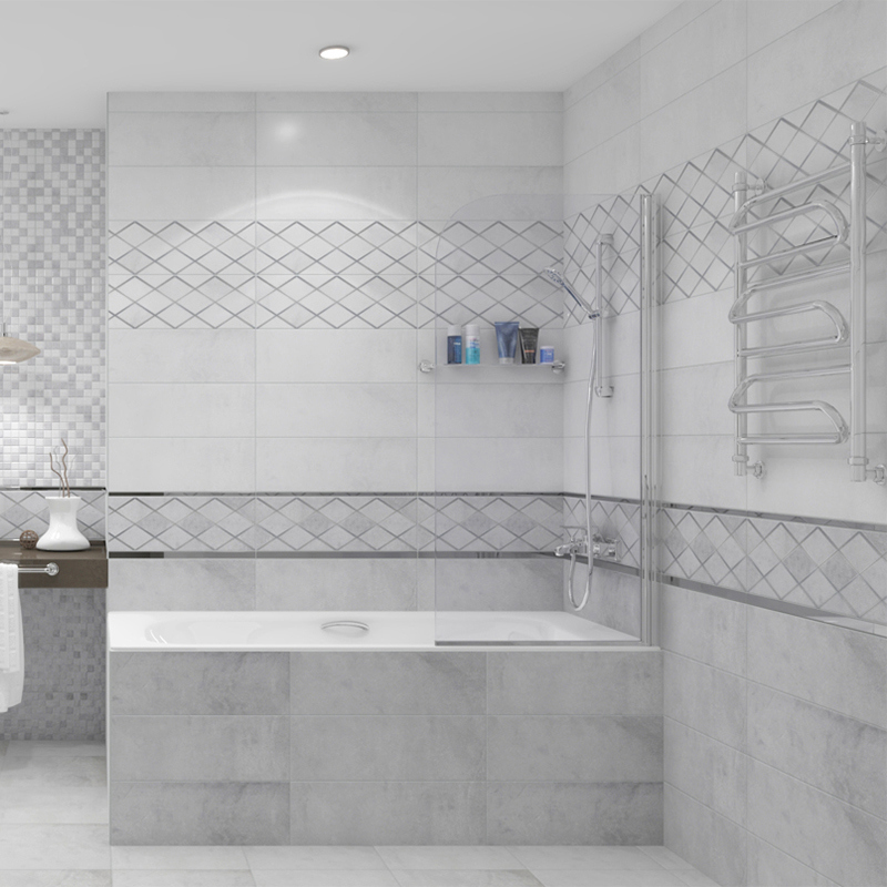 Изображение товара Настенная керамическая плитка Нефрит-Керамика Дженни 20x40 см светлый серый