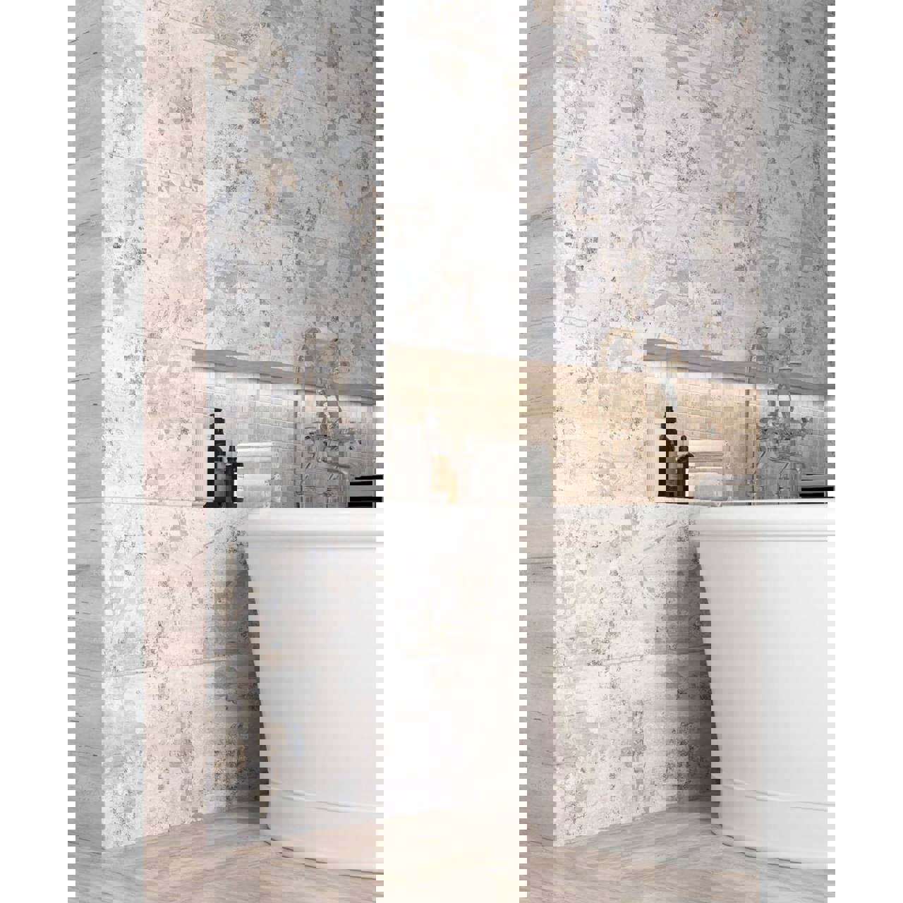 Изображение товара Керамическая настенная плитка Керамин Рондо 7С 30x90 белая для интерьера