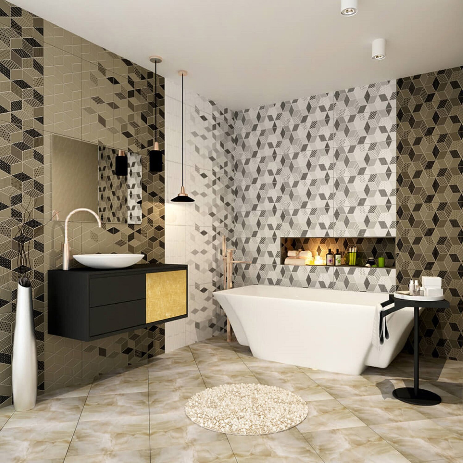 Изображение товара Плитка настенная Керамин Тренд 7 30x60 см серый, 1.98 м²