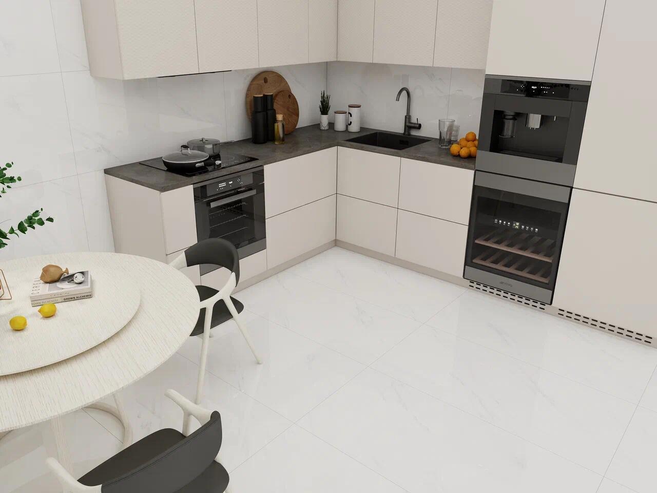 Изображение товара Керамогранит крупноформатный Bluezone Soft White 120x60 см, белый, морозостойкий