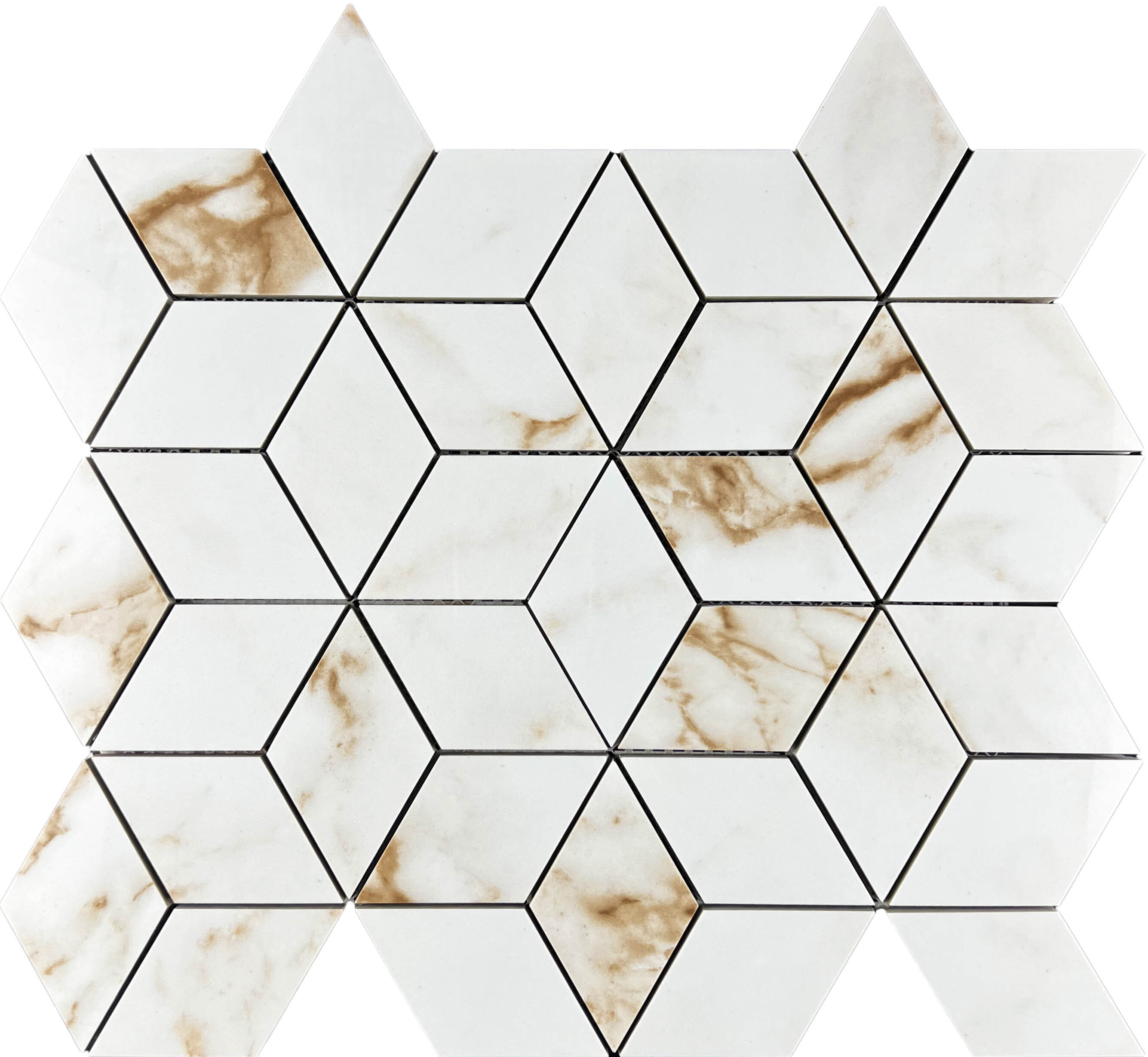 Изображение товара Декоративная мозаика Velsaa Tajmahal Shine 3D Diamond 37.1x34.7 см белая