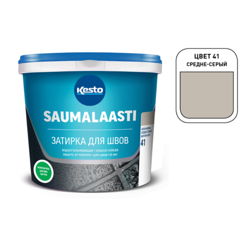 Изображение товара Затирка Kesto Saumalaasti 41 10 кг серого цвета для керамической плитки