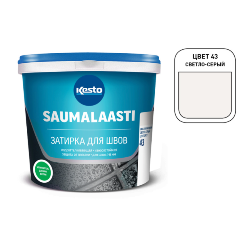 Изображение товара Затирка Kesto Saumalaasti 43 10 кг серого цвета для керамической плитки