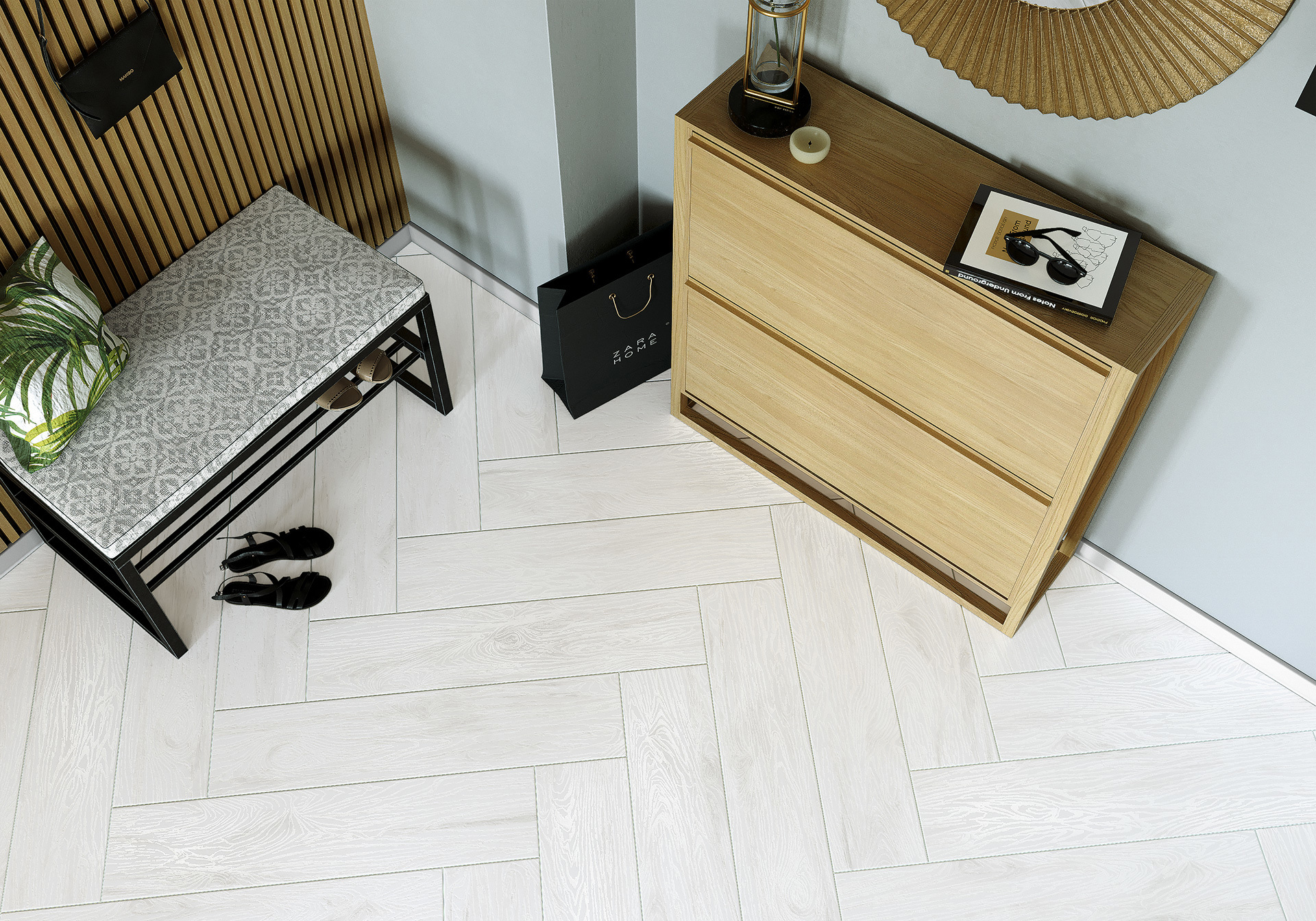 Изображение товара Керамогранит Alma Ceramica Ashton 20x90 см серый для стен и пола, Россия