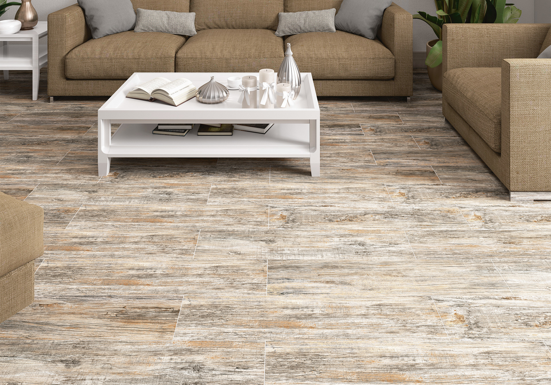 Изображение товара Керамогранит Alma ceramica Grinda GFA92GRN00R 20x90 см 1.44 м² цвет белый