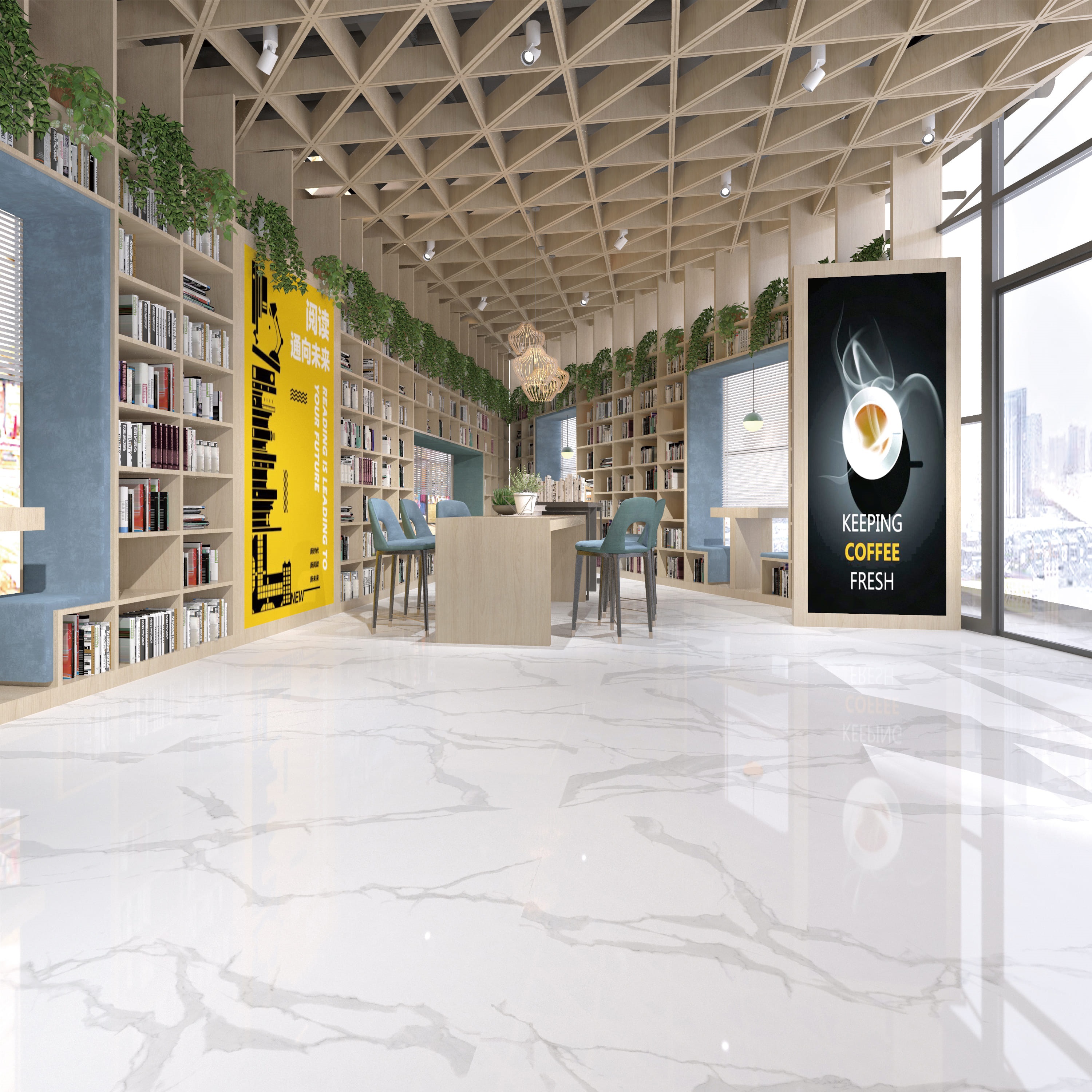 Изображение товара Керамическая плитка BASCONI HOME BHW-0026 60x120 см белый глянцевый крупный керамогранит