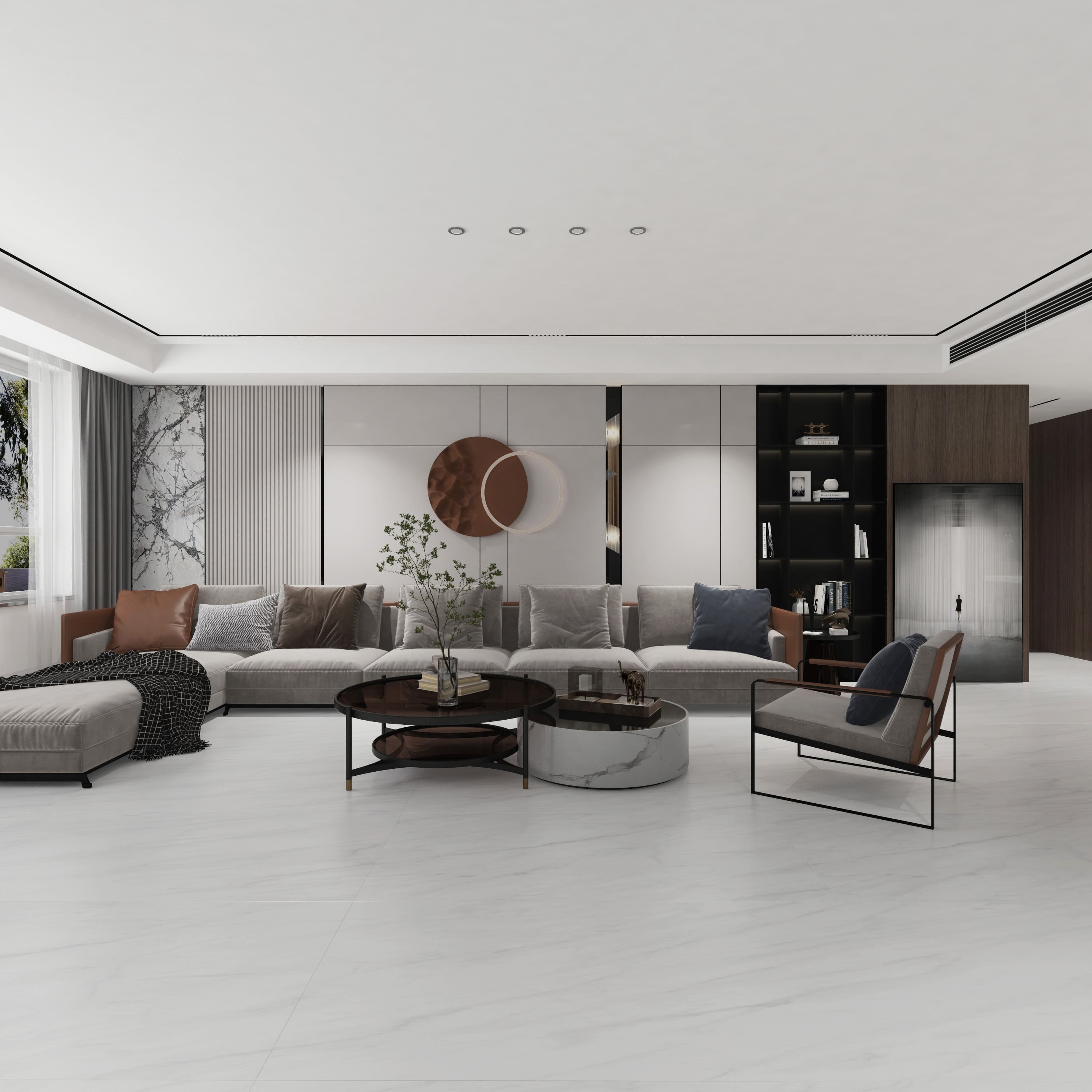 Изображение товара Керамогранит BASCONI HOME BHW-0022 60x120 см белый зернистый мраморный эффект