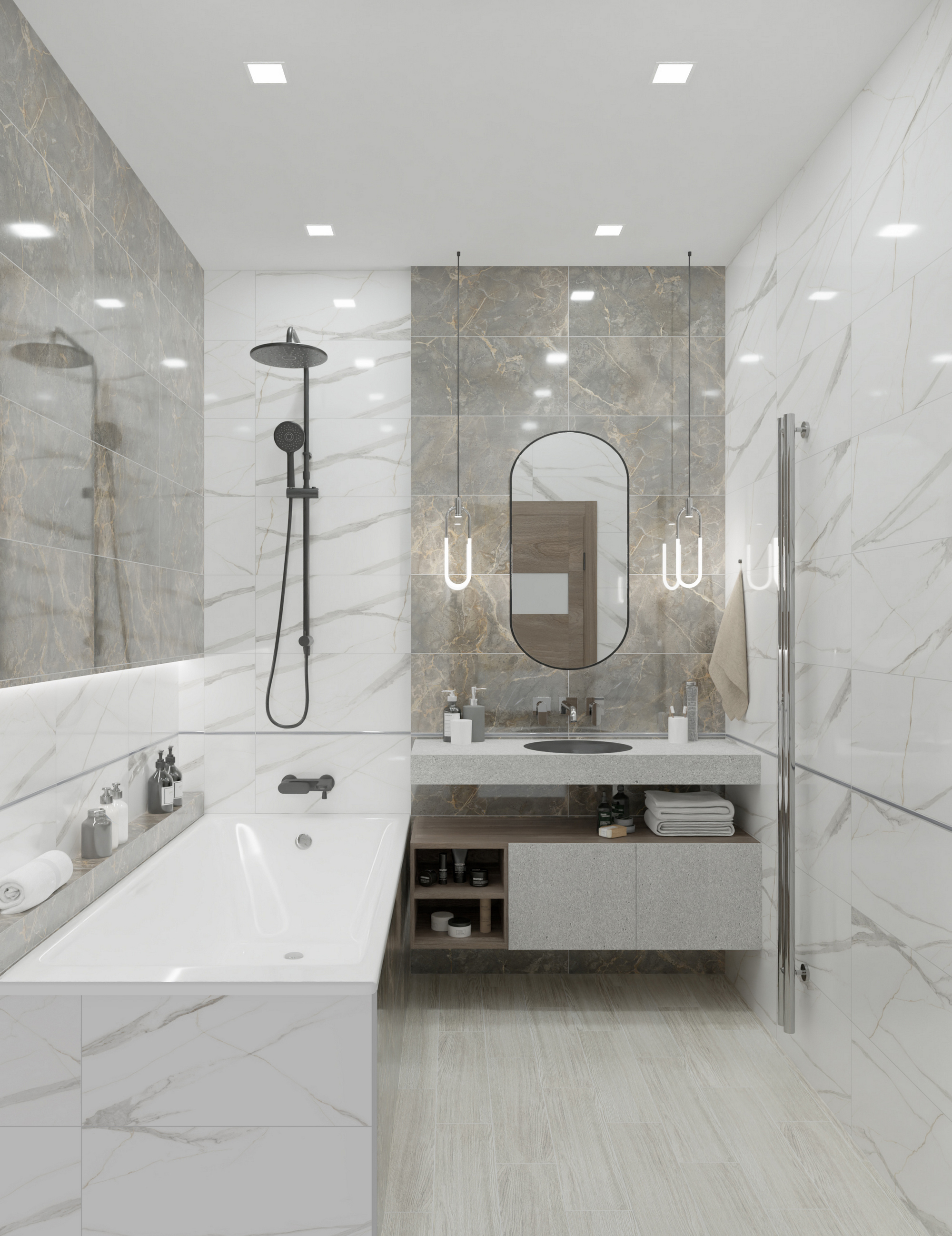 Изображение товара Керамическая настенная плитка Global Tile Spring_GT 30x60 см белый мрамор