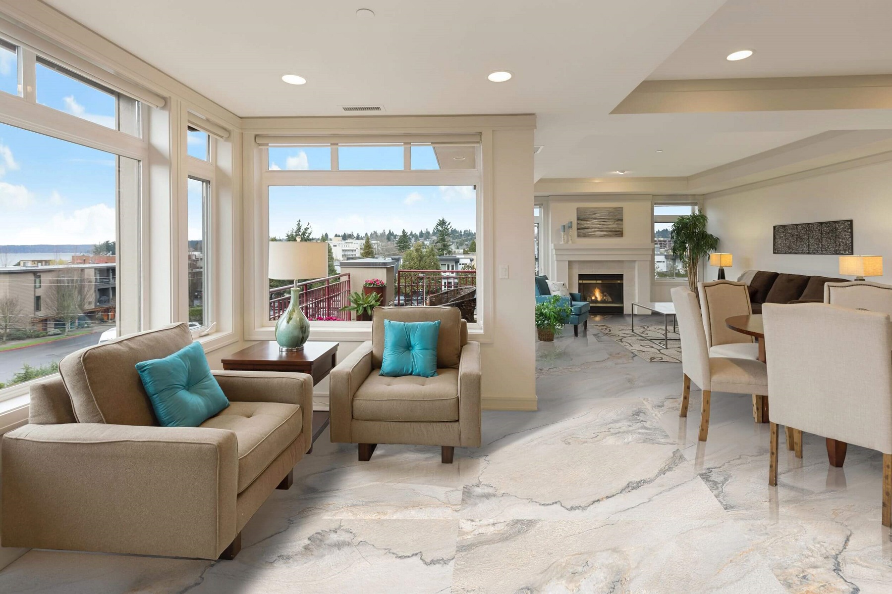 Изображение товара Керамогранит A-ceramica Glacier 17222 60x120см 2.16 м² цвет бежево-песочный с серым