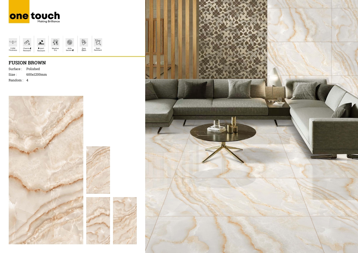 Изображение товара Керамогранит One touch Fusion 17252 60x120см 1.44 м² цвет бежевый,темно-бежевый