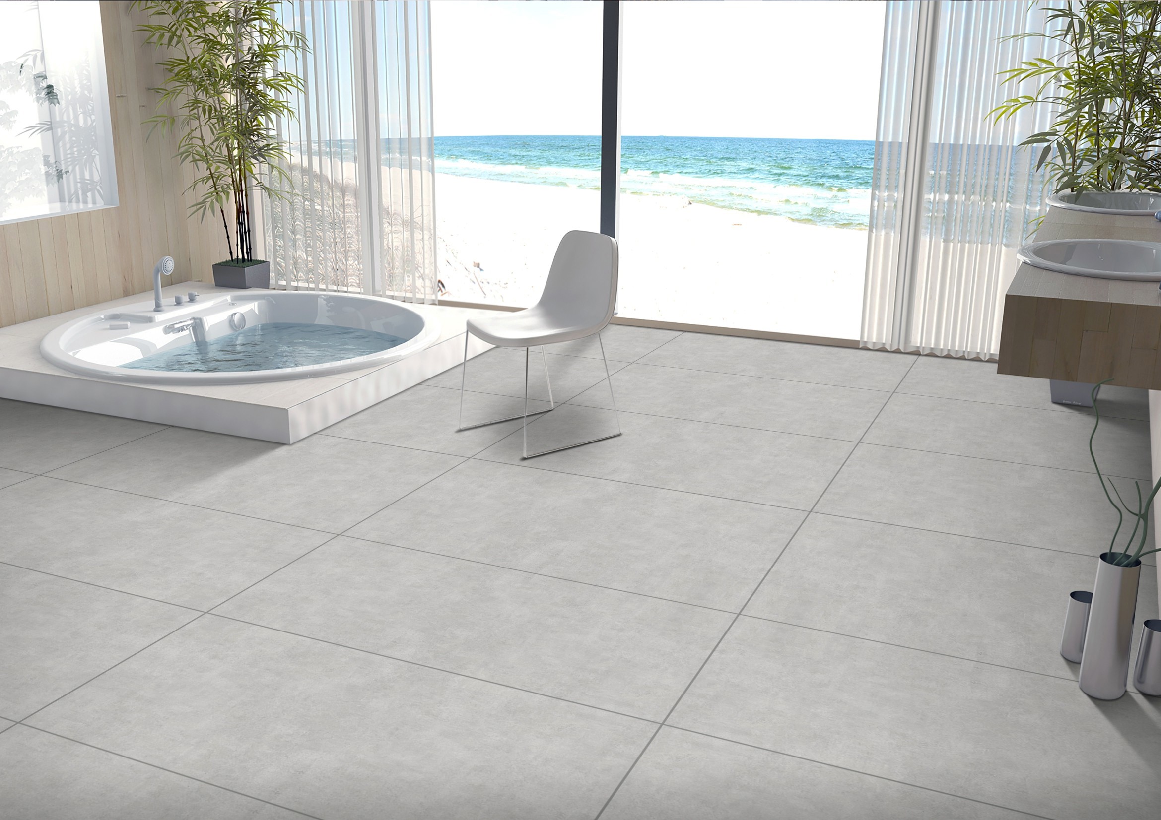 Изображение товара Керамогранит One touch Silver 60x120 см для пола и стен светло-серый