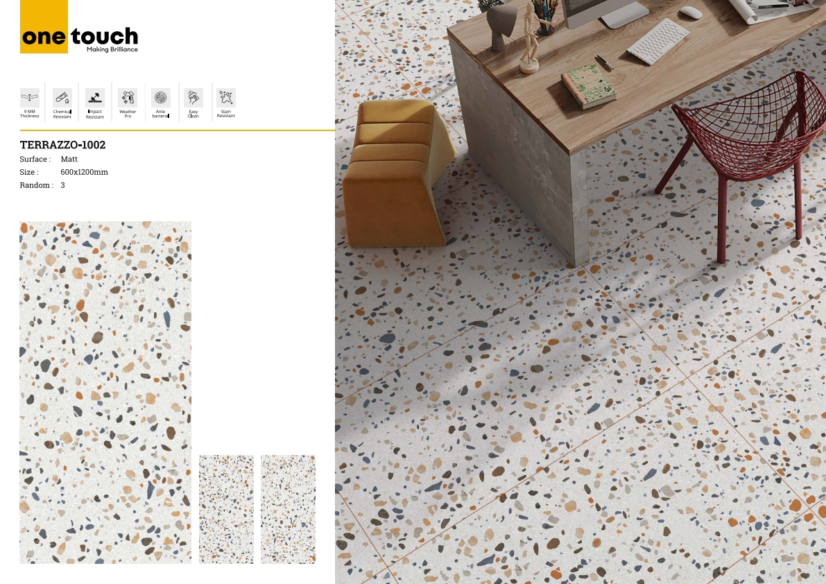 Изображение товара Керамогранит One touch Terazzo 17271 60x120см 1.44 м² цвет разноцветный