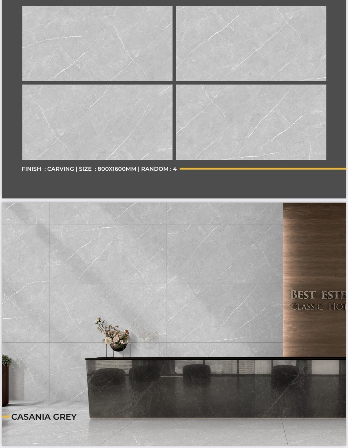 Изображение товара Керамогранит One touch Casana 17284 80x160см 2.56 м² цвет серый