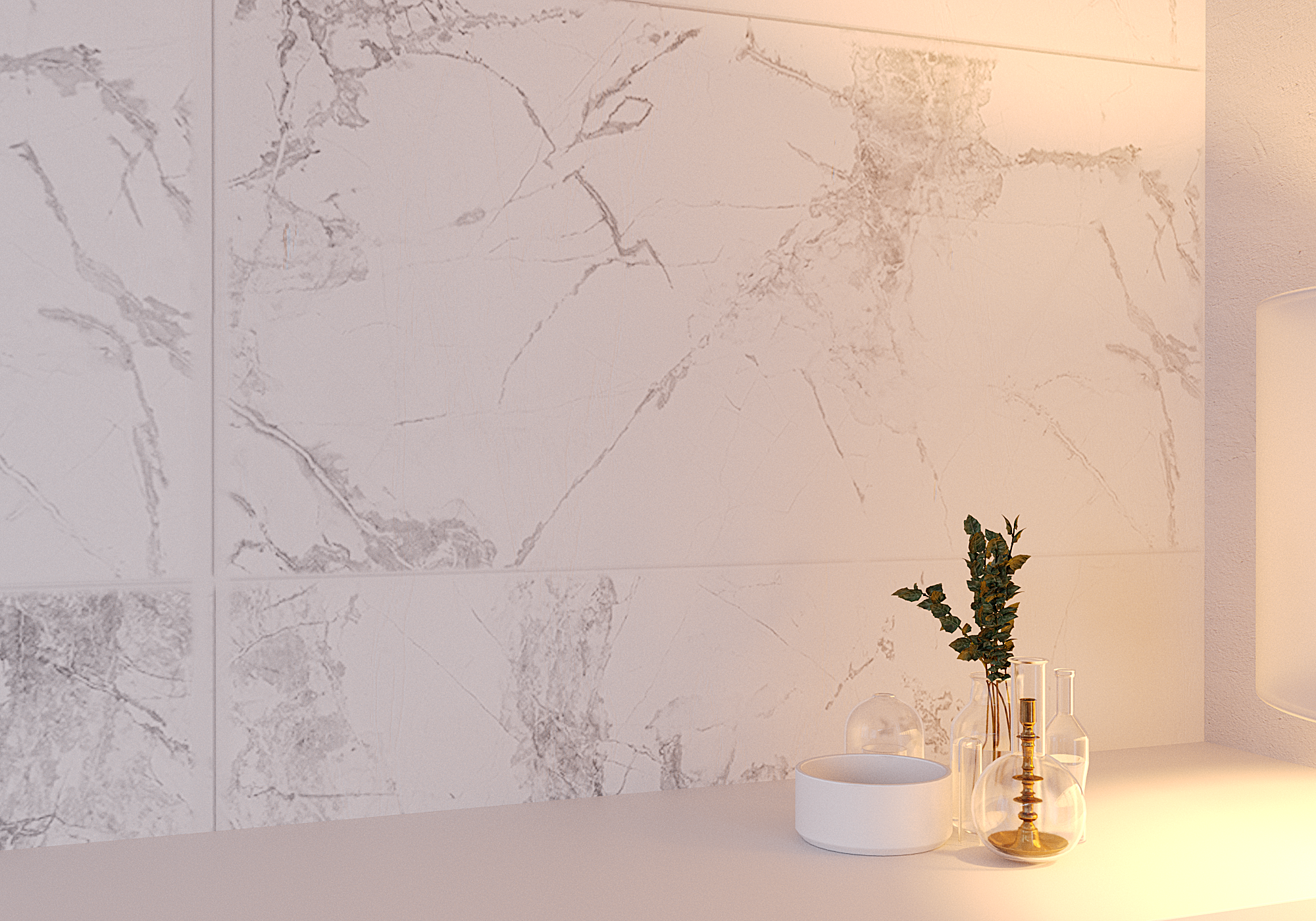 Изображение товара Керамогранит Smregion MT12209 120x60см белый эффект мрамор для внутренней и наружной облицовки