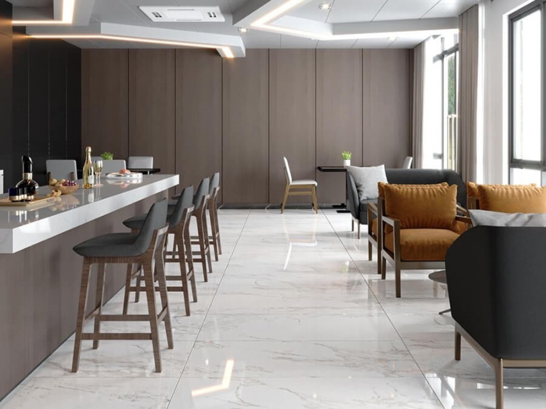 Изображение товара Керамогранит QUA QUA0055 60x120 см белый мрамор эффект для пола и стен