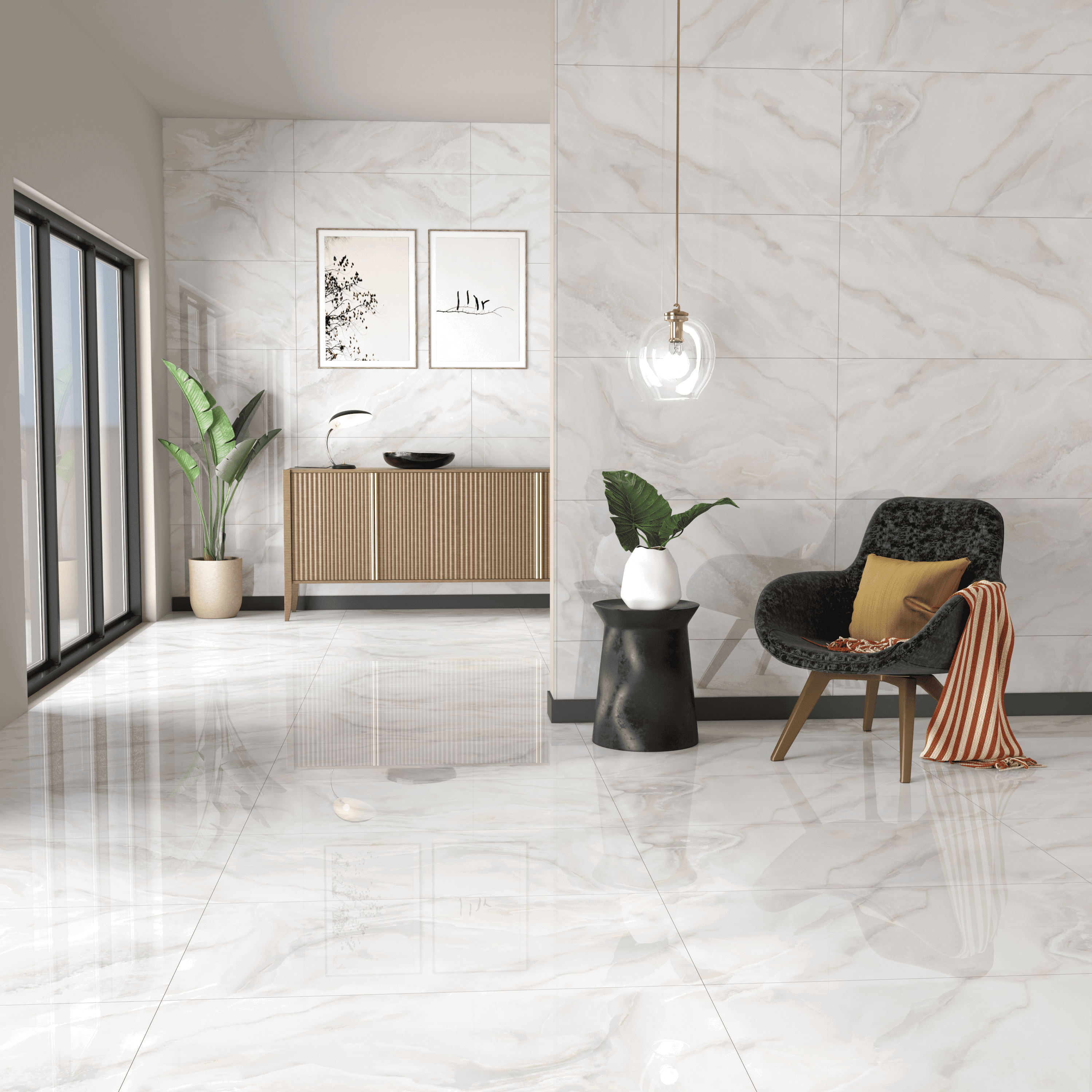 Изображение товара Керамогранит Kerald Endless Onice Ocean Bianco 60x120 глянцевый для интерьера