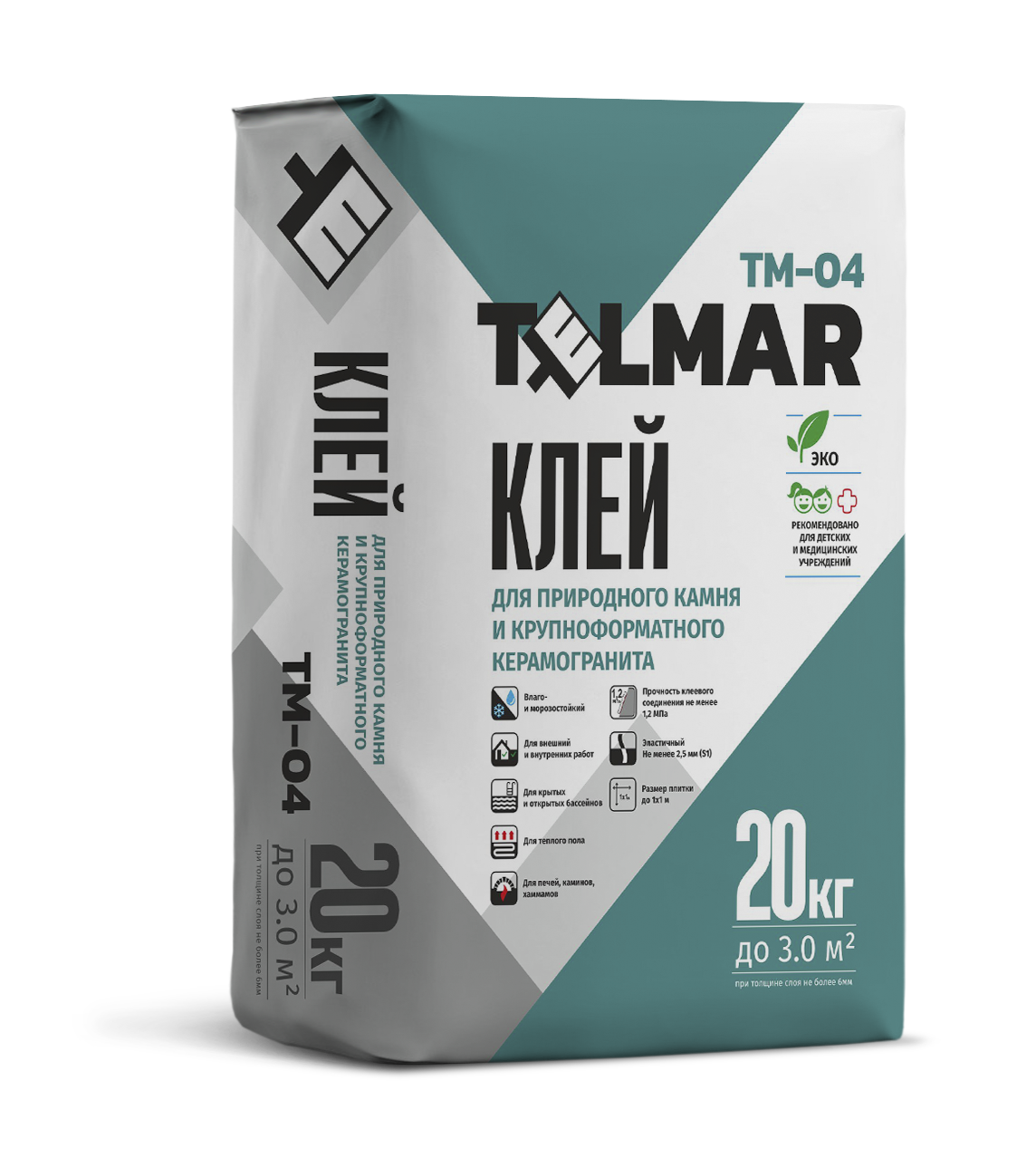 Изображение товара Клей для природного камня и крупноформатного керамогранита TelMar TM-04 20 кг