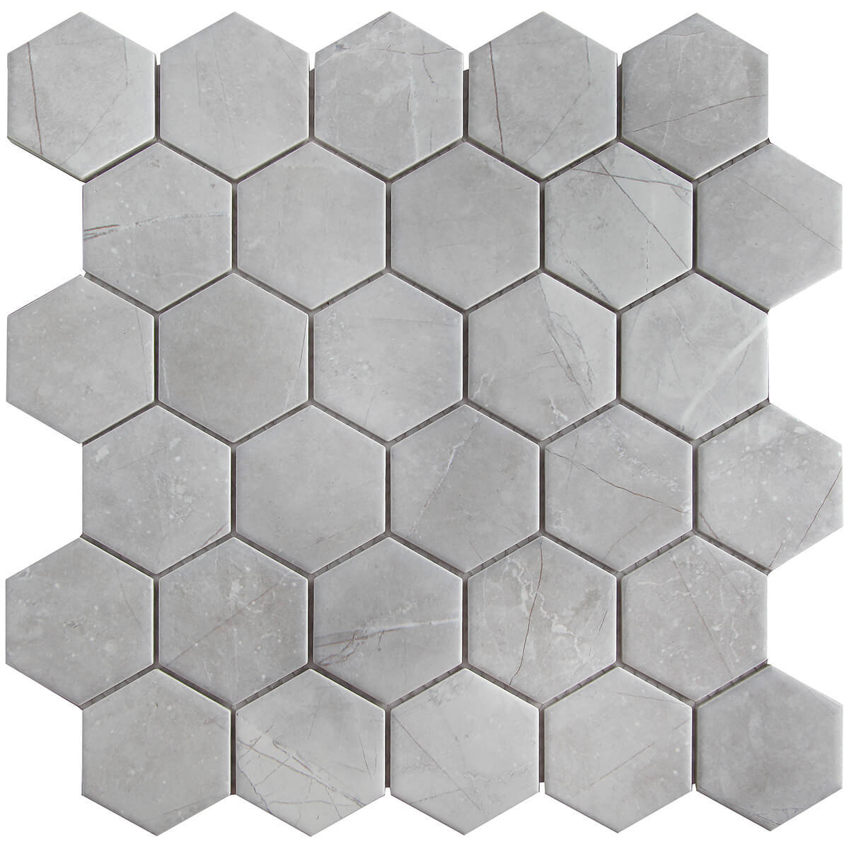 Изображение товара Керамическая мозаика Starmosaic Hexagon 26.5x27.8 см серый матовый