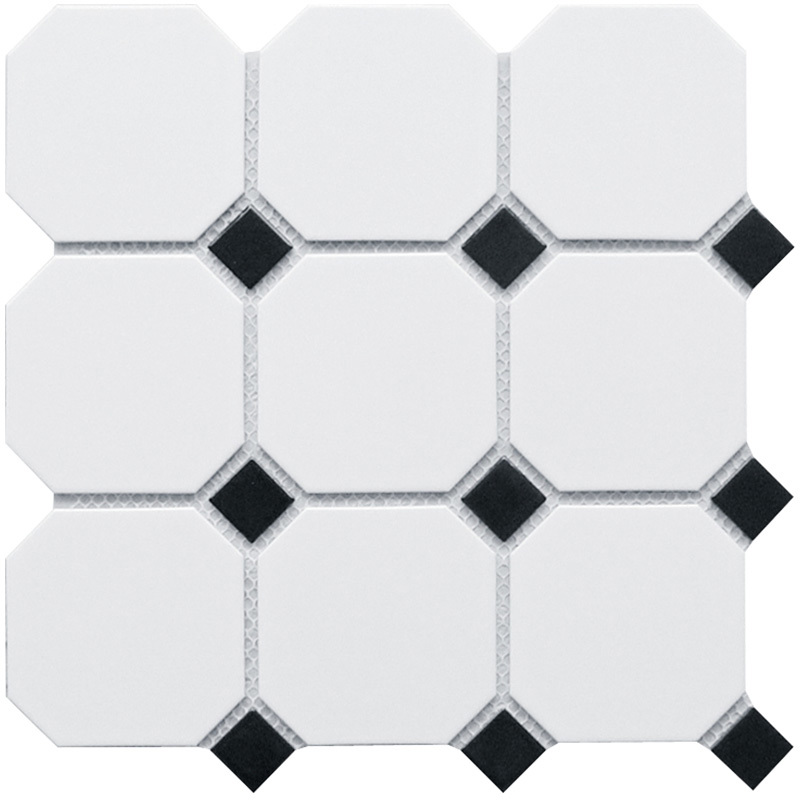 Изображение товара Мозаика керамическая Starmosaic Octagon big White/Black Matt 30x30