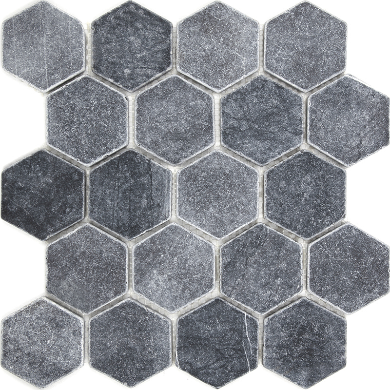 Изображение товара Декоративная мозаика из натурального мрамора hexagon vbs 30.5x30.5 см серый серебристый
