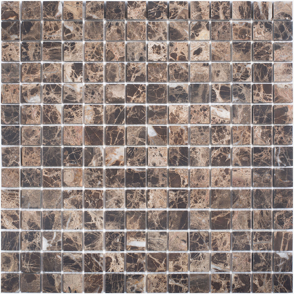 Изображение товара Мозаика декоративная Starmosaic 20x20 dark emperador matt 1236032 30.5x30.5см цвет Коричневый