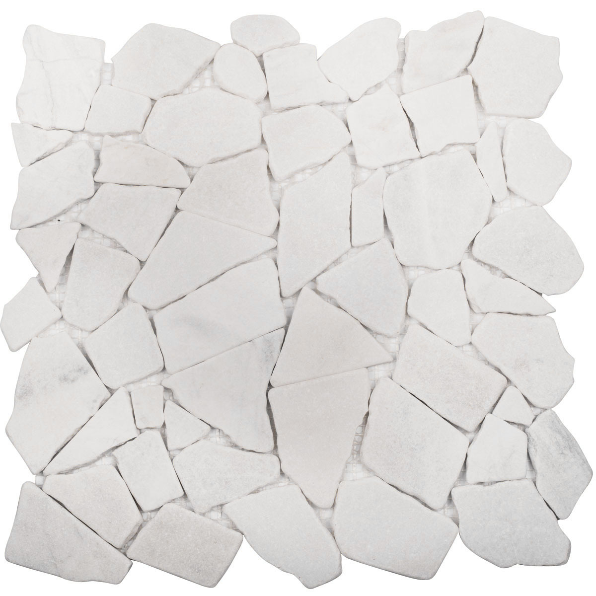 Изображение товара Декоративная мозаика из натурального мрамора Starmosaic Split white matt 30.5x30.5 см для внутренне