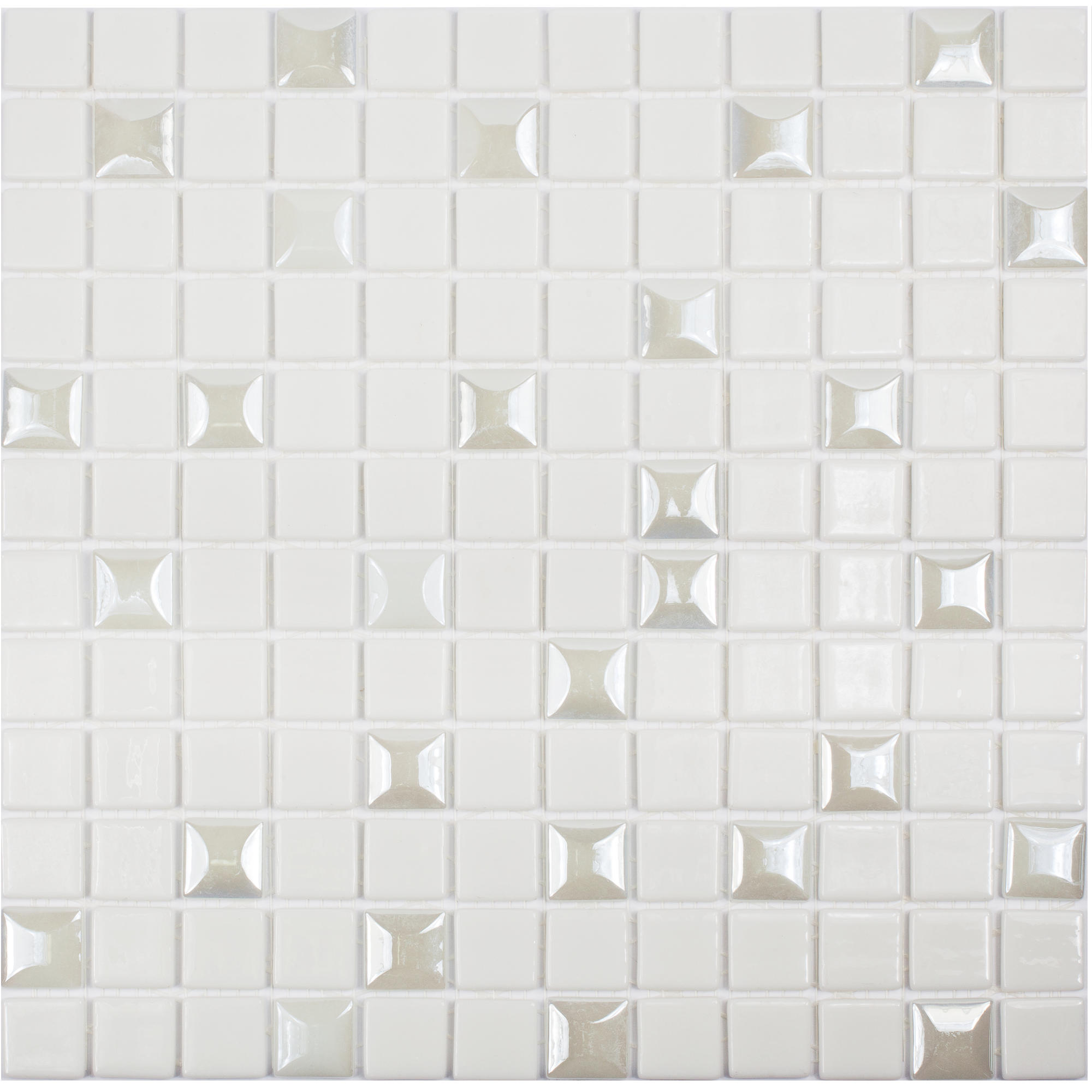 Изображение товара Декоративная мозаика VIDREPUR Edna 31.7x31.7см белый стеклянный кафель