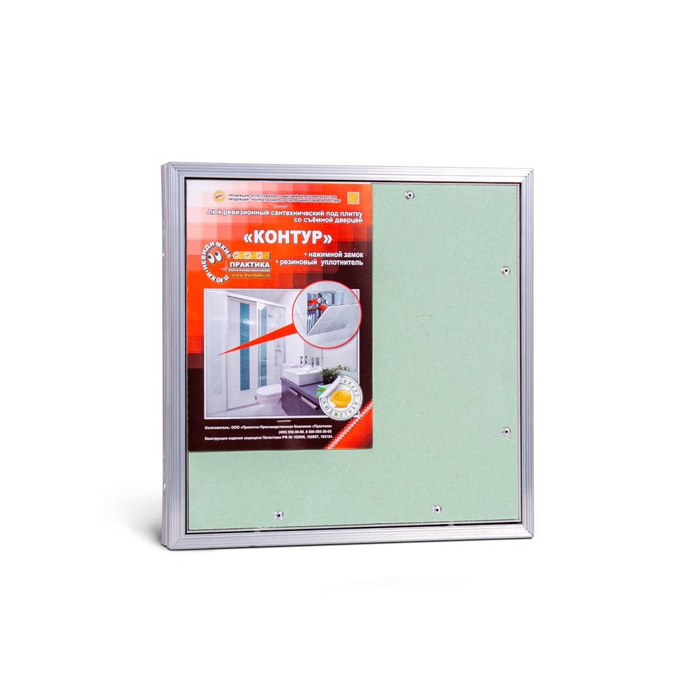Изображение товара Люк ревизионный Практика Контур 30х30 см алюминий для стен и плитки