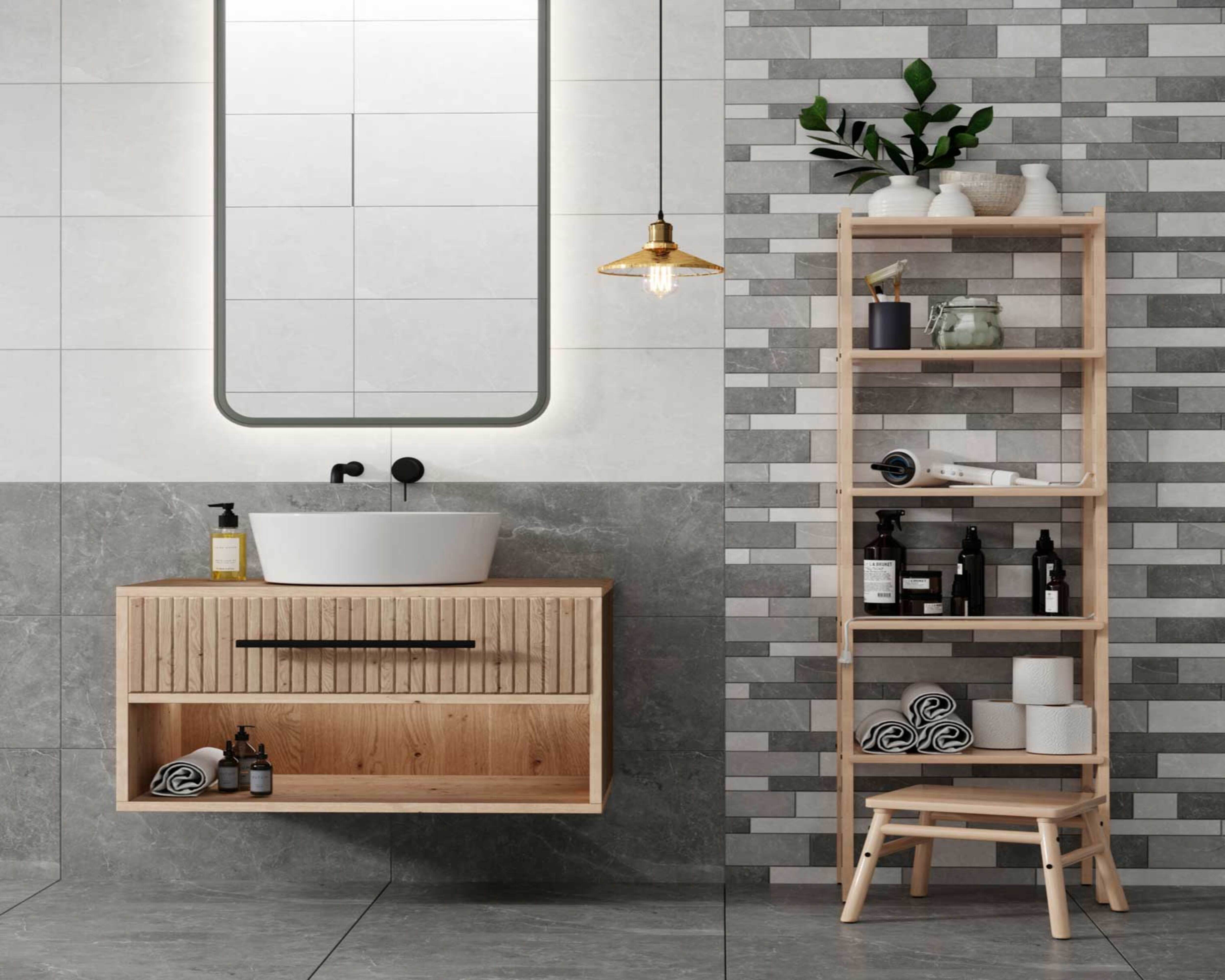 Изображение товара Керамогранит Керамин Скальд 60x30 см светло-серый структурированный