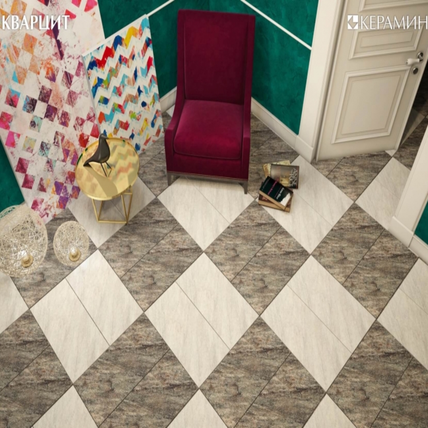 Изображение товара Керамогранит Керамин Кварцит 60x30см серый для внутренней и наружной облицовки