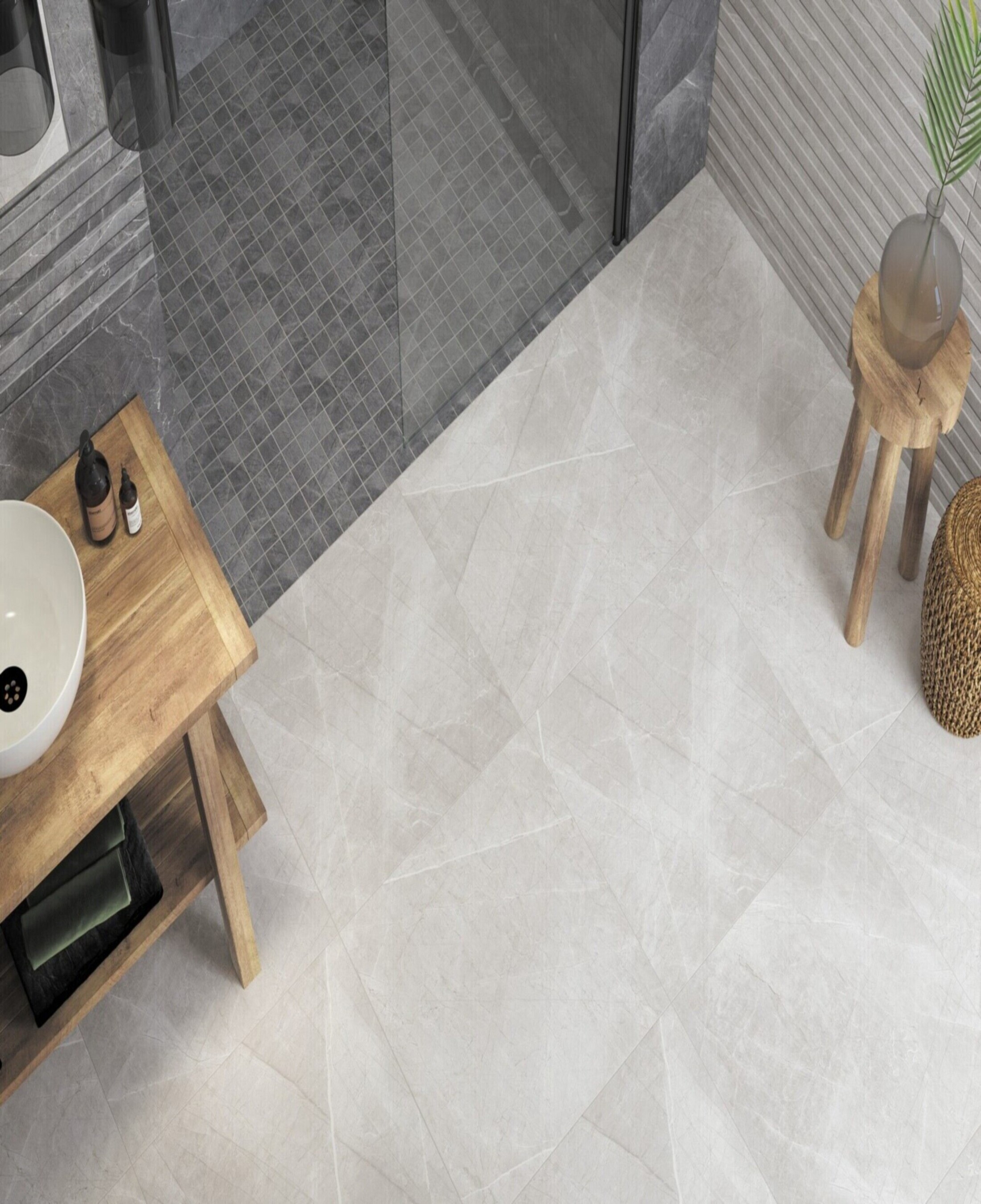 Изображение товара Керамогранит Керамин Канон 60x60 см белый мраморный эффект