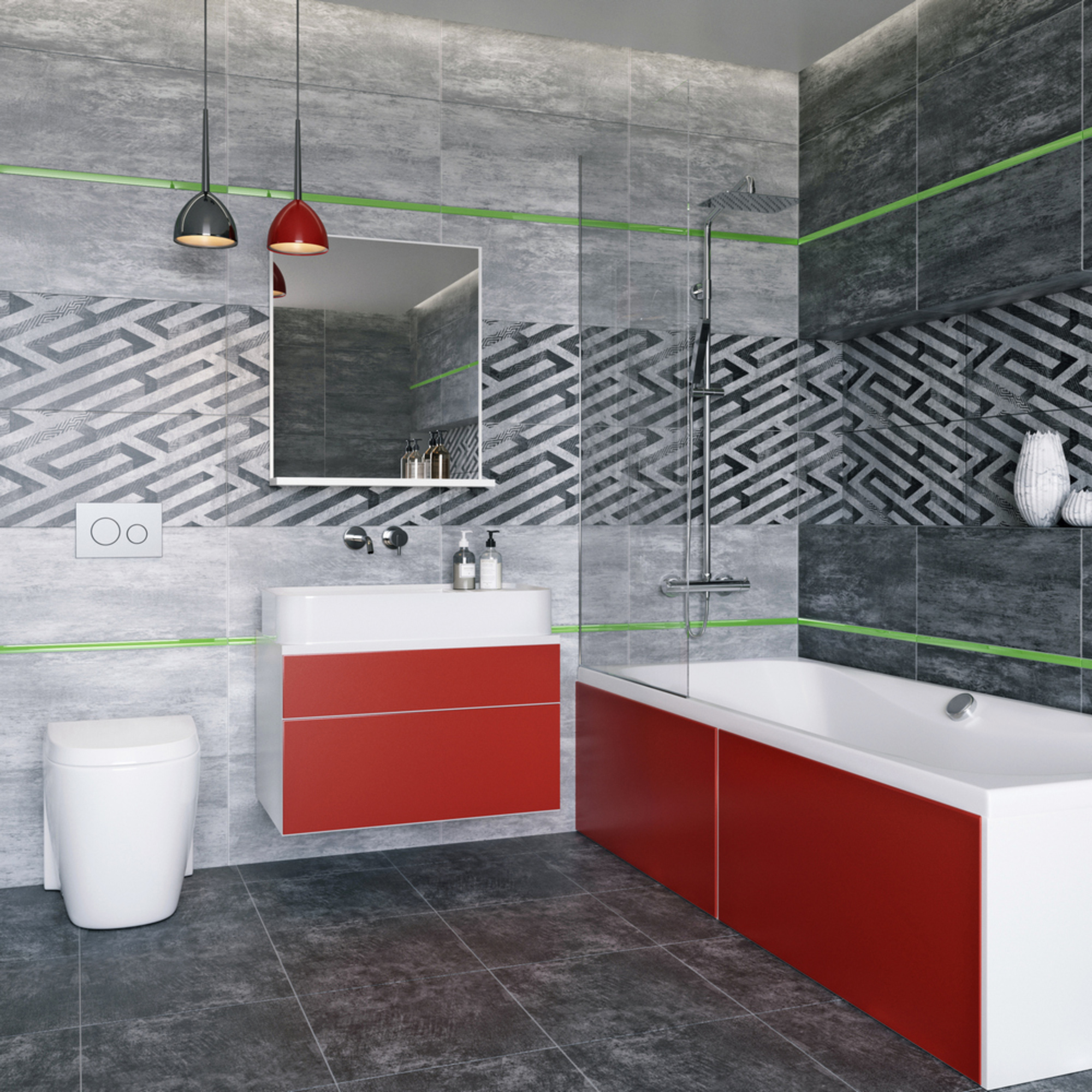 Изображение товара Керамическая настенная плитка Керамин Нью-Йорк 60x30см серый для стен