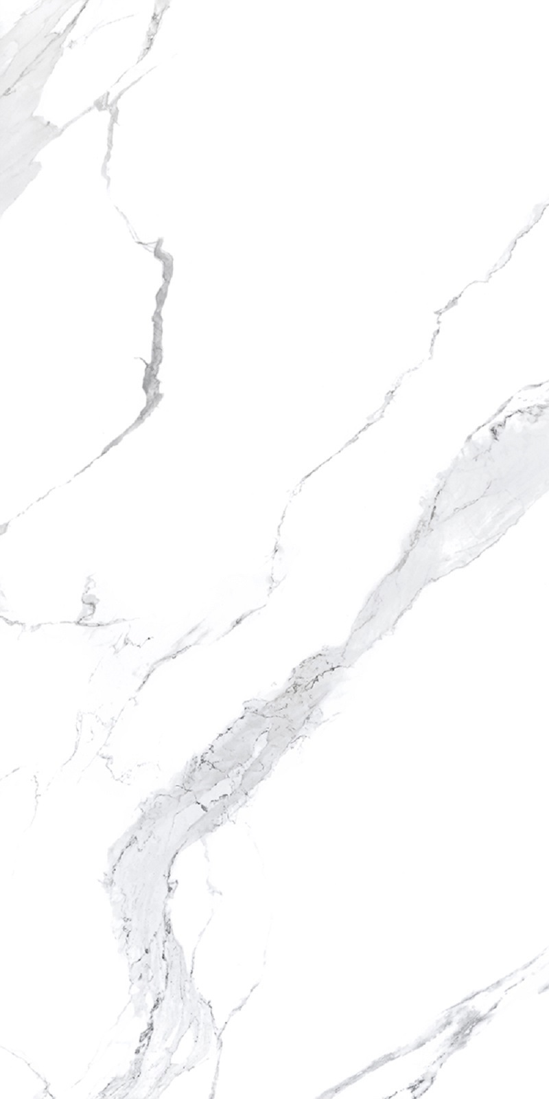 Изображение товара Керамогранит Sonex Carrara Polaris Glossy 60x120 см, белый с серыми прожилками, полированный, мороз