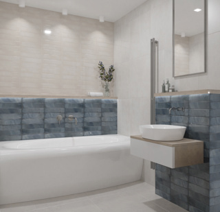 Изображение товара Настенная плитка Azori Bricks 00-00003246 31.5x63см 1.59 м² цвет синий