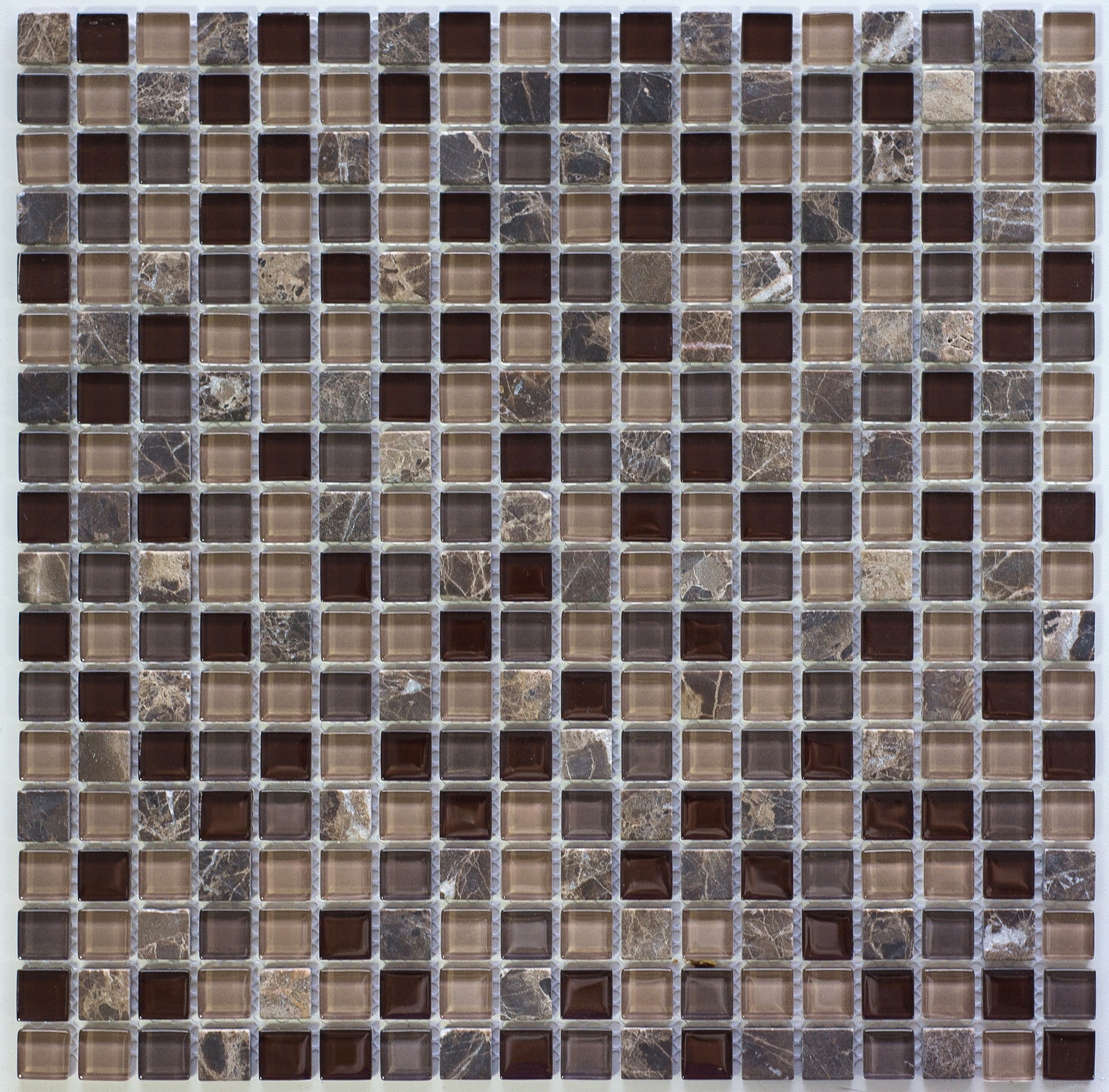 Изображение товара Декоративная мозаика NSMOSAIC из мрамора и стекла 30.5x30.5 см бежевый